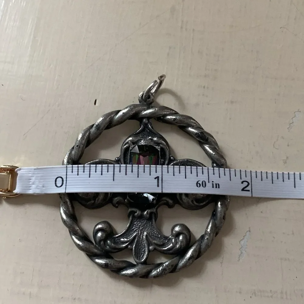Vintage 1960s 60s SWANK Boho Rhinestone Pendant